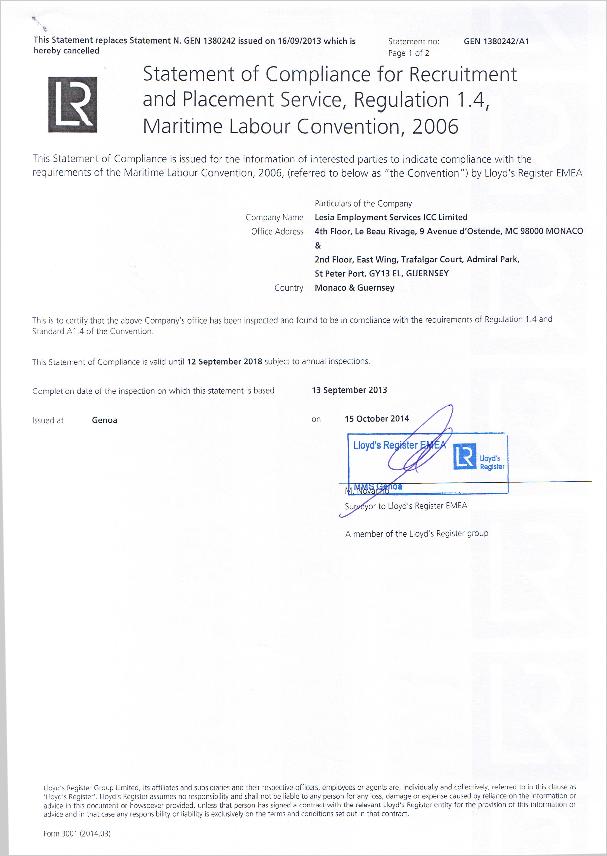 LRStatementofCompliance20141015CertificateAR1
